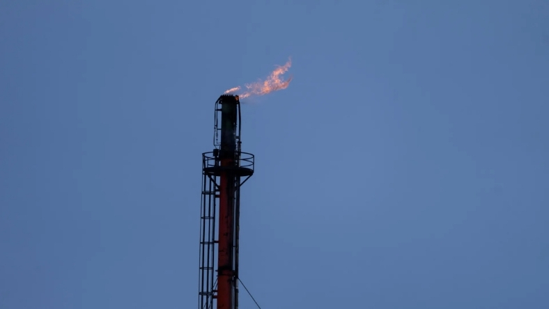Gas flare stack at oil and gas site monitored under Canada’s methane regulations