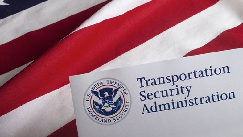 Transportation Security Administration document with US flag