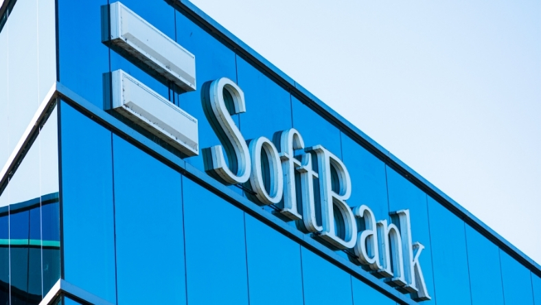 SoftBank logo displayed on modern office building exterior